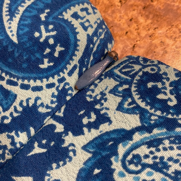 Mix Nouveau Blue Paisley Lined Dress Size Small - Picture 11 of 16